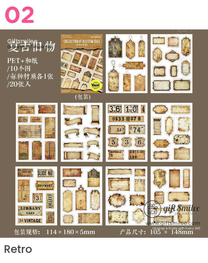Vintage Ephemera Retro Sticker Book | KS-SA-4011