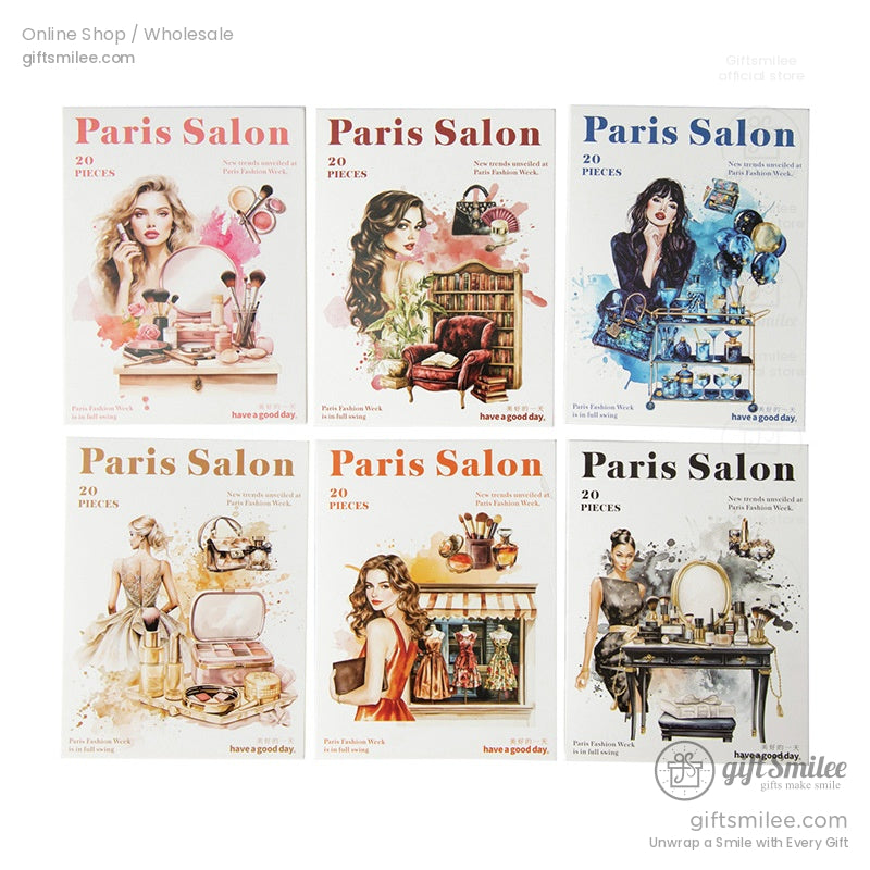 Paris Salon-themed sticker sets with chic and creative designs
