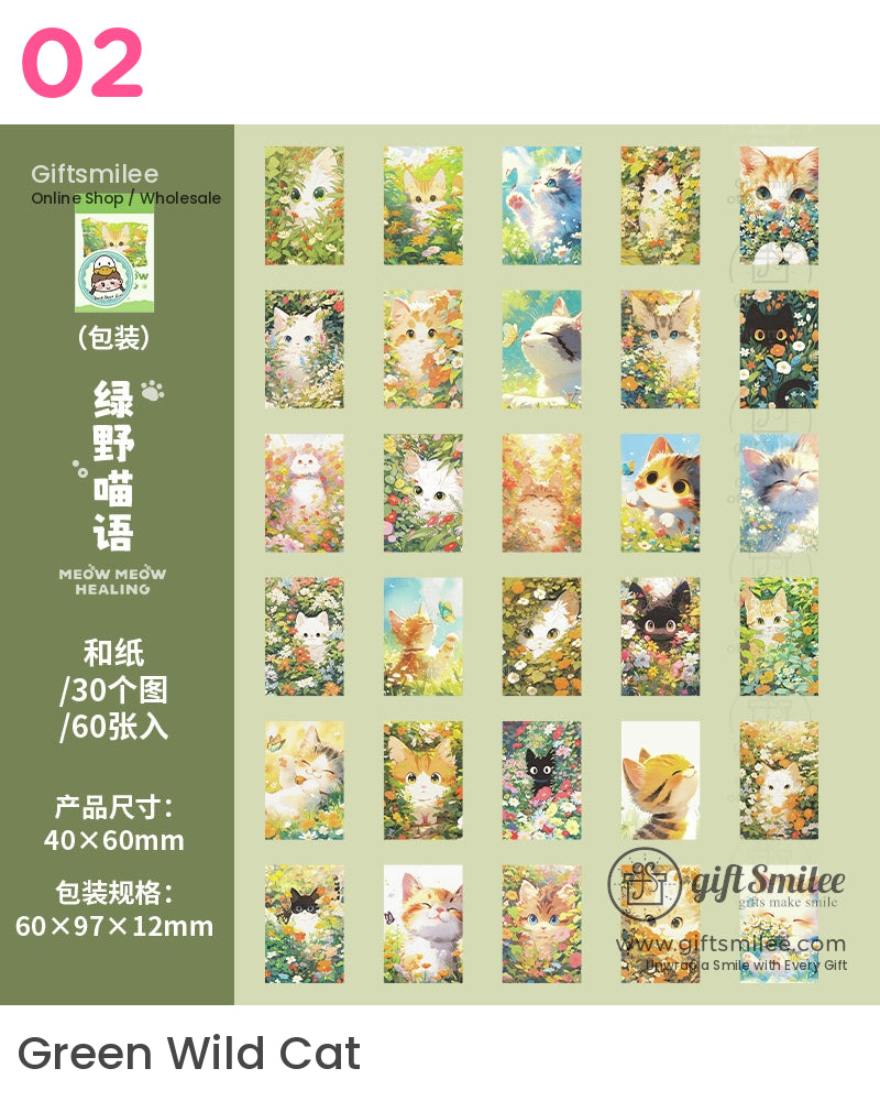 Meow Meow Healing Mini Cat-Themed Stickers | KS-SA-4018