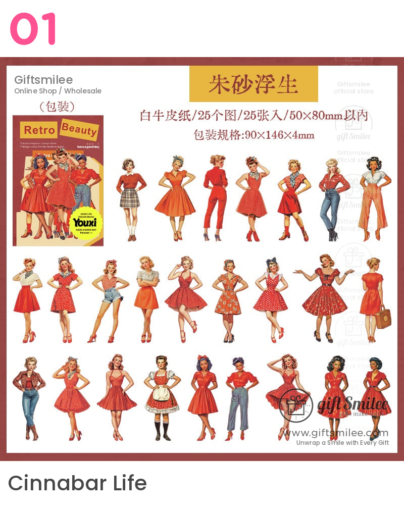 Retro Pin-Up Girl Stickers | KS-SA-4019