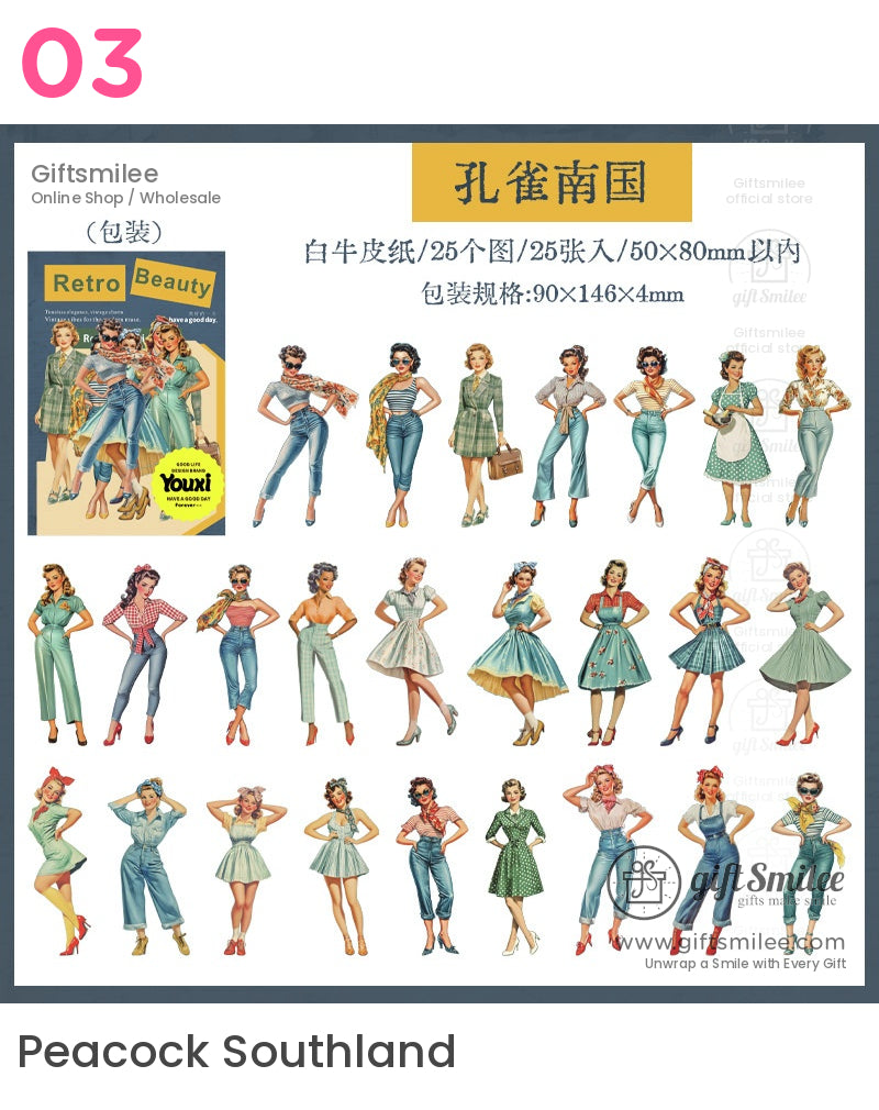 Retro Pin-Up Girl Stickers | KS-SA-4019