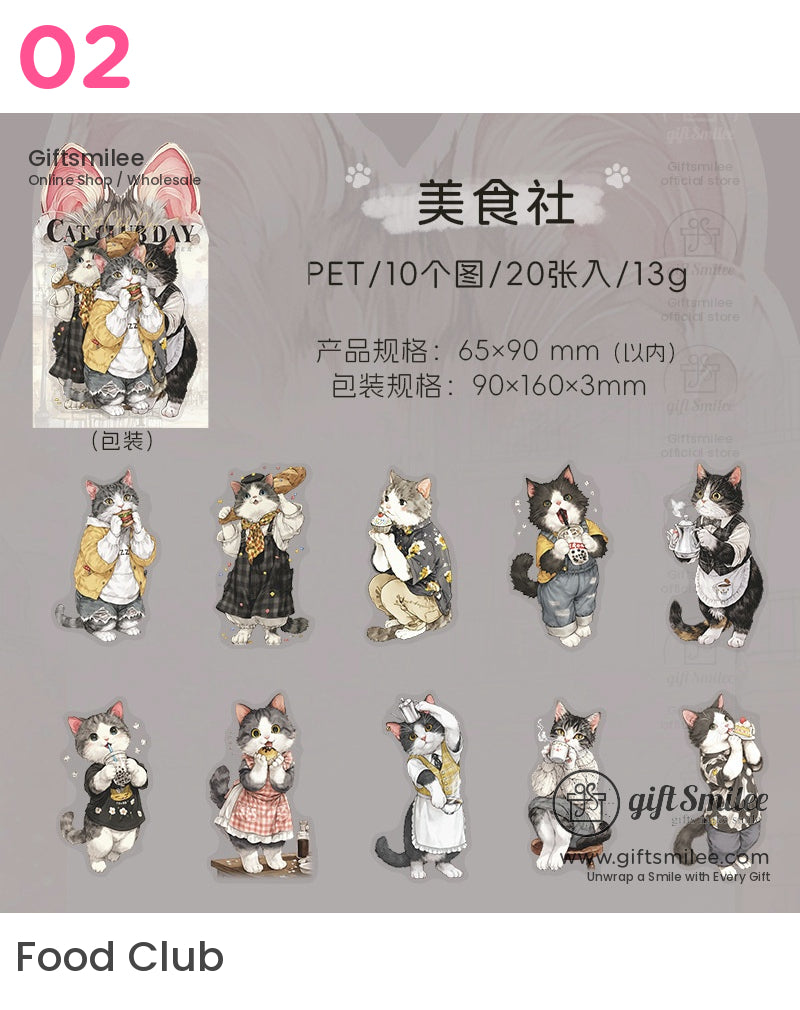 Cat-Themed Acrylic Standee Stickers | KS-SA-4027