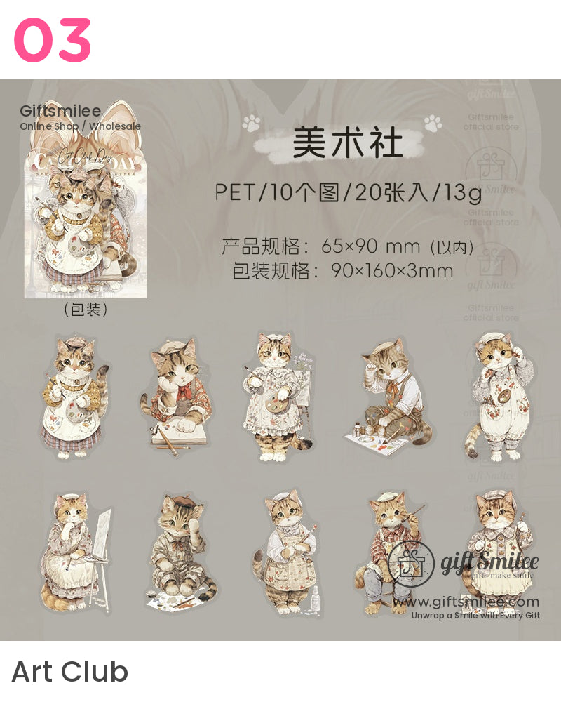 Cat-Themed Acrylic Standee Stickers | KS-SA-4027