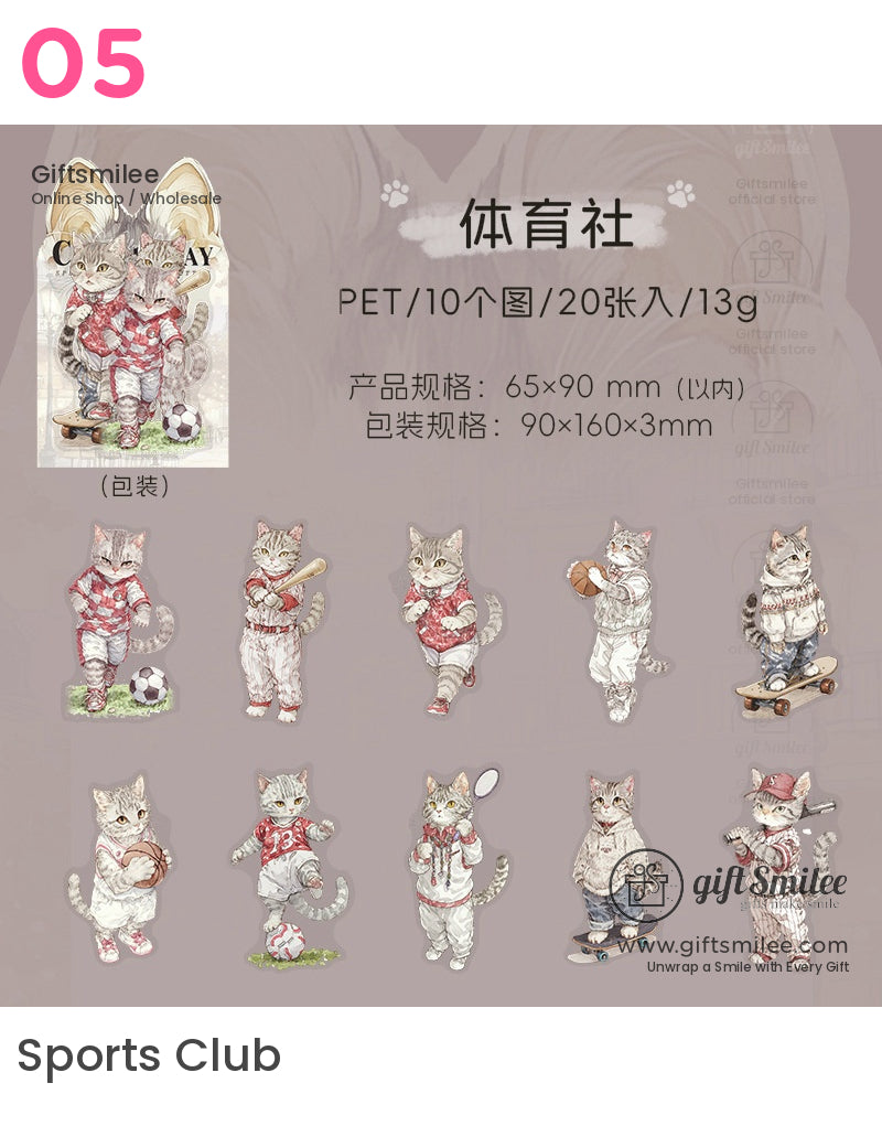 Cat-Themed Acrylic Standee Stickers | KS-SA-4027