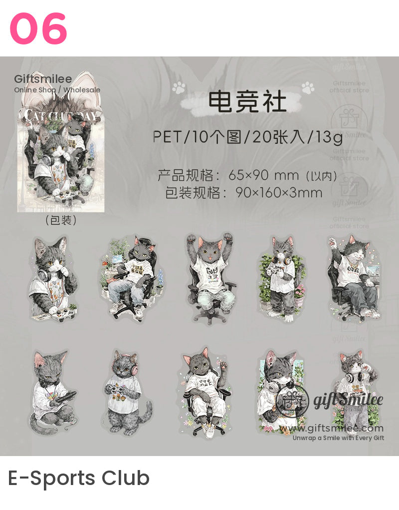 Cat-Themed Acrylic Standee Stickers | KS-SA-4027