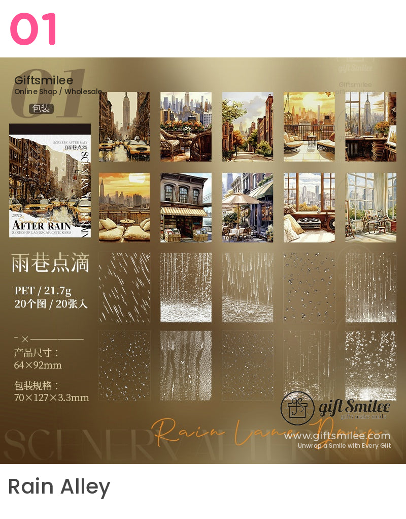 After Rain Artistic Landscape Sticker Book | KS-SA-4028