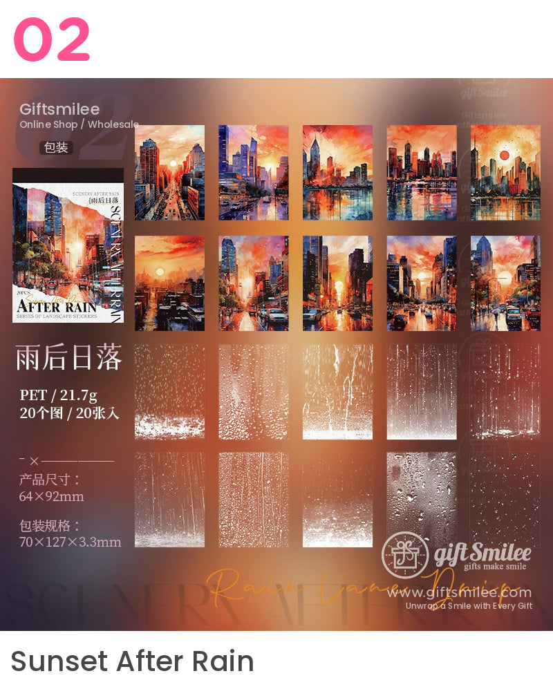 After Rain Artistic Landscape Sticker Book | KS-SA-4028