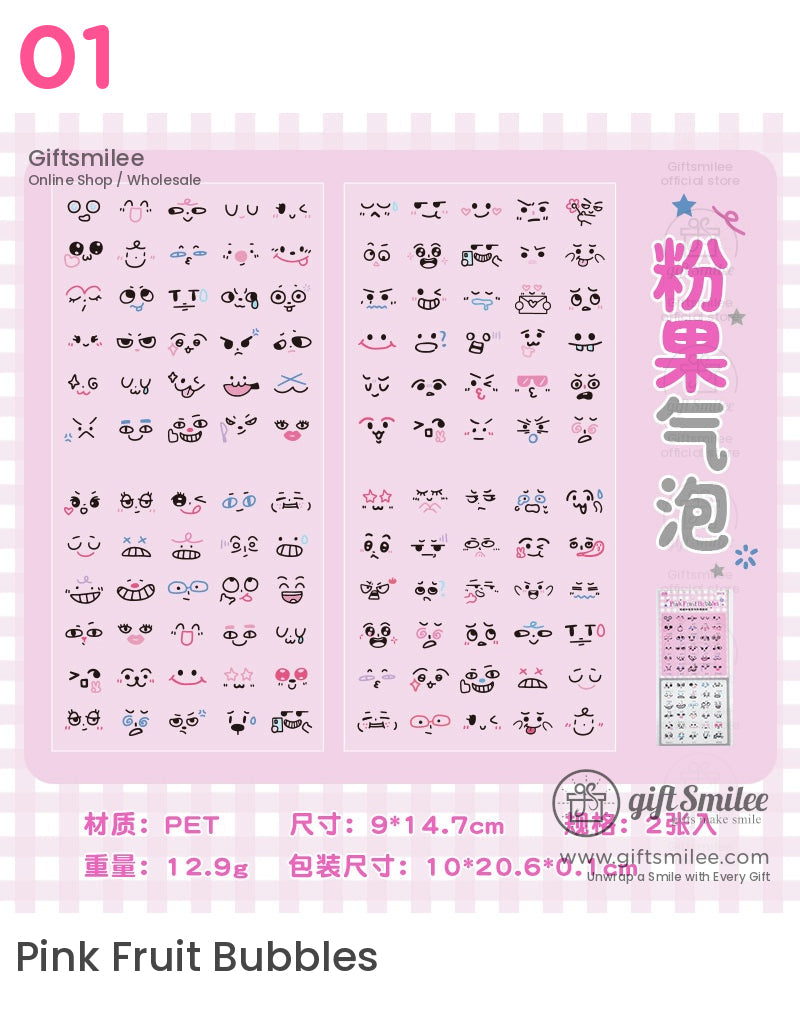 Kawaii Transparent Anime Face Stickers | KS-SA-4039