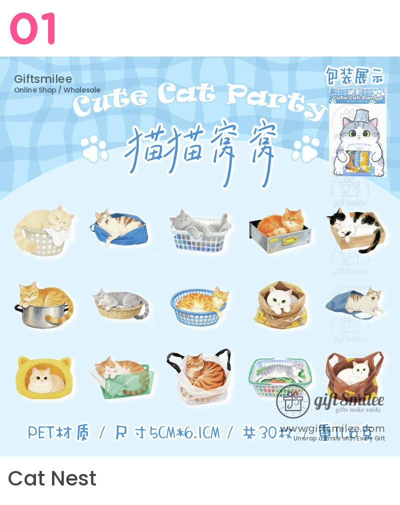 Cute Cat Party Sticker Packs | KS-SA-4041