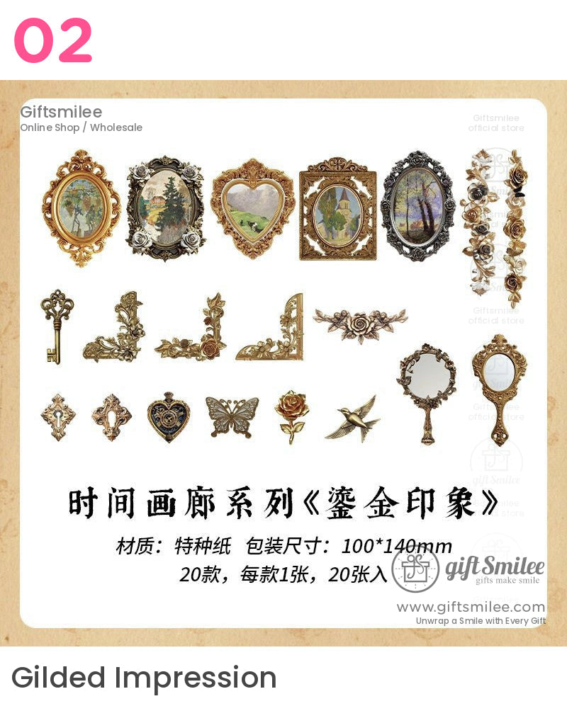 Victorian Vintage Frame Retro Sticker Packs | KS-SA-4043