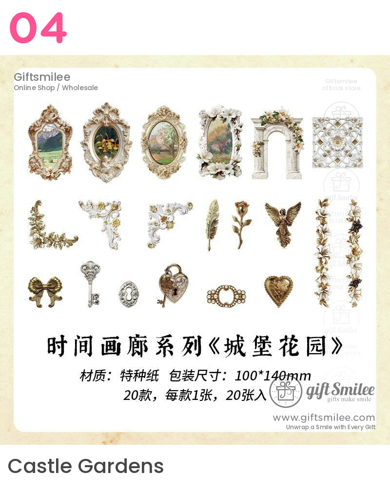 Victorian Vintage Frame Retro Sticker Packs | KS-SA-4043