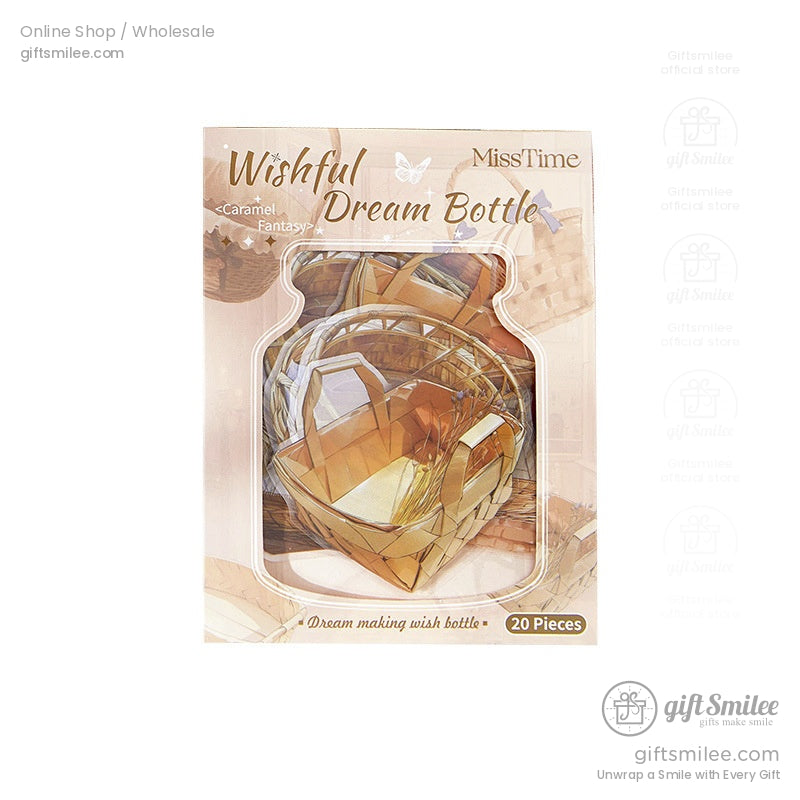 Caramel Fantasy theme Wishful Dream Bottle sticker pack displayed in packaging