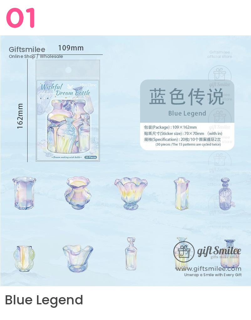 Wishful Dream Bottle Holographic Stickers | KS-SA-4045