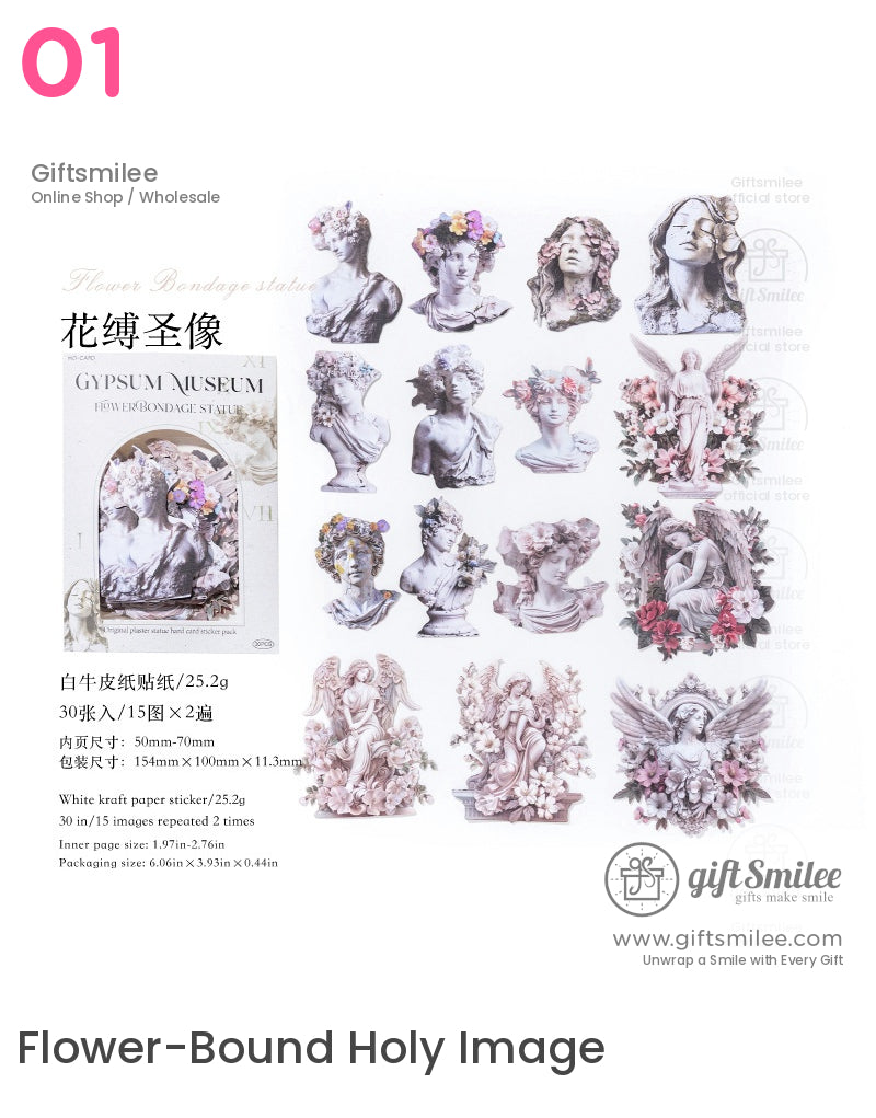 Gypsum Angel Statue Sticker Packs | KS-SA-4046