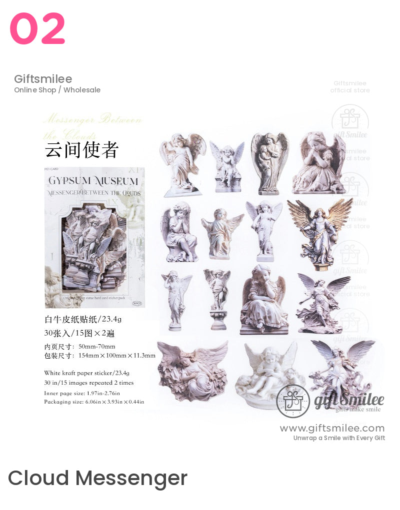 Gypsum Angel Statue Sticker Packs | KS-SA-4046