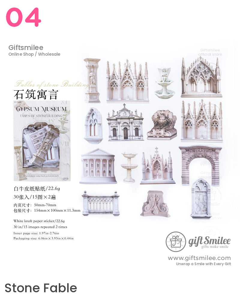 Gypsum Angel Statue Sticker Packs | KS-SA-4046