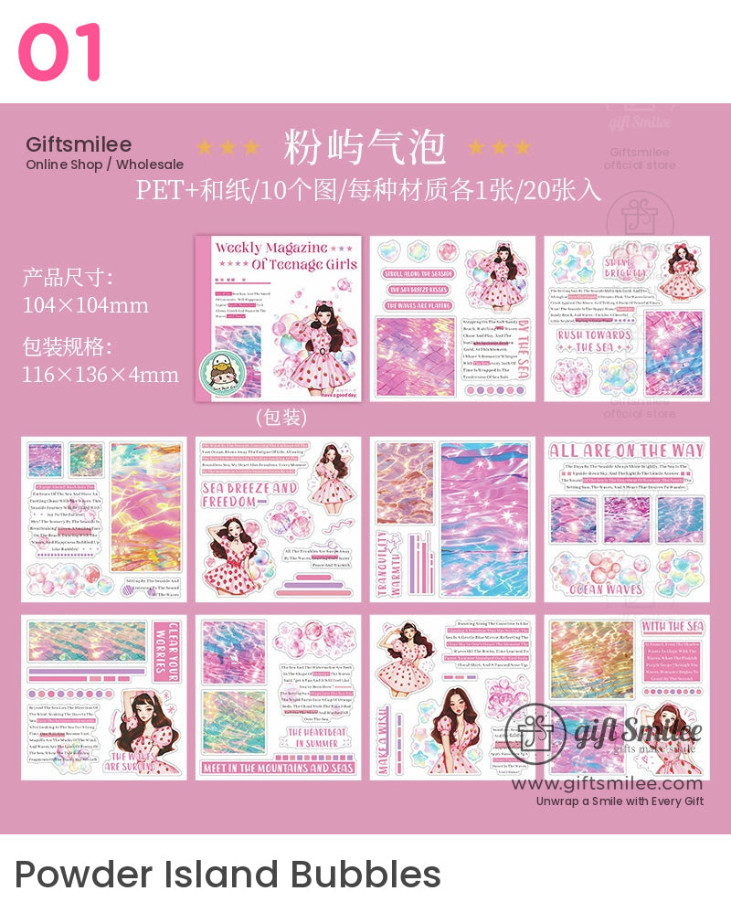 Ocean Illustrated Weekly Magazine For Teen Girls Sticker Book | KS-SA-4048