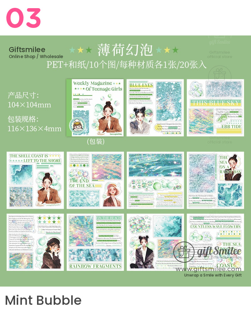 Ocean Illustrated Weekly Magazine For Teen Girls Sticker Book | KS-SA-4048