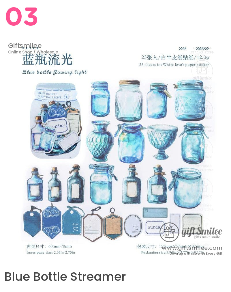 Vintage Bottle Sticker Packs | KS-SA-4049