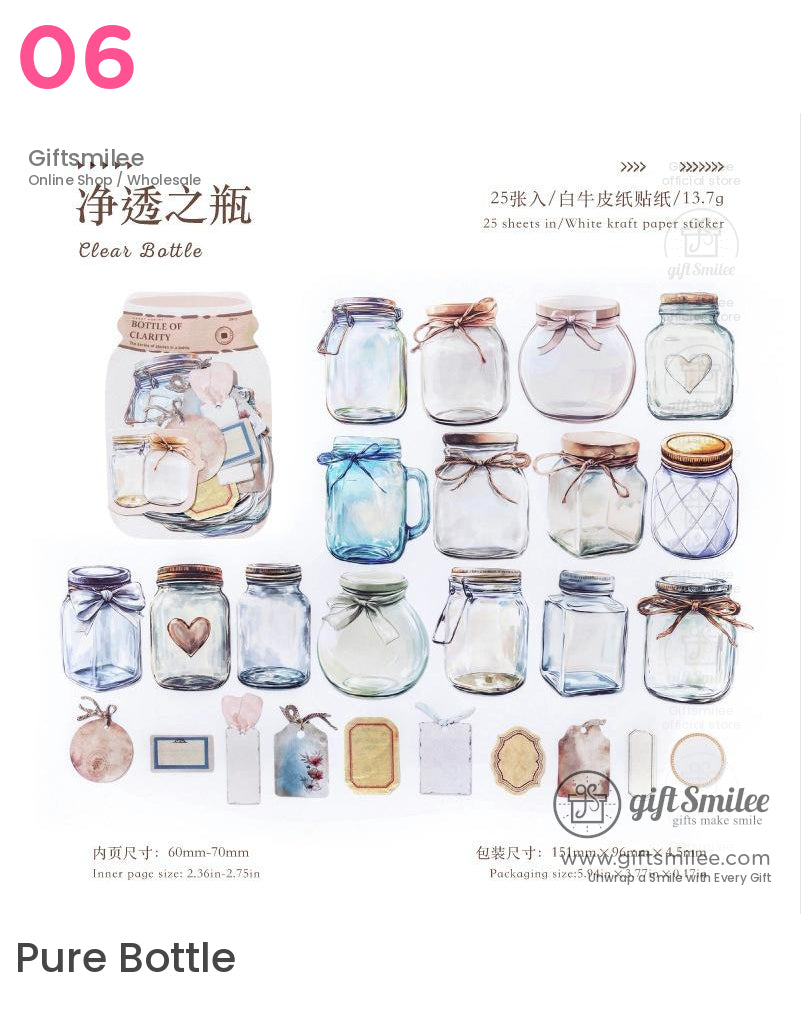Vintage Bottle Sticker Packs | KS-SA-4049