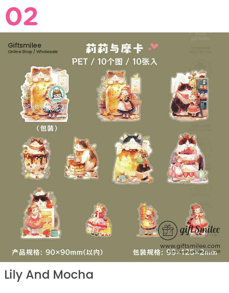 Adorable Acrylic Cats Dogs Sweet Moments Stickers | KS-SA-4052