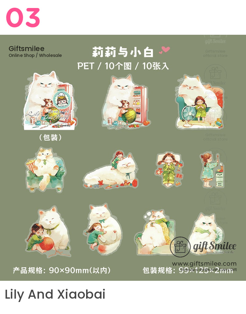 Adorable Acrylic Cats Dogs Sweet Moments Stickers | KS-SA-4052