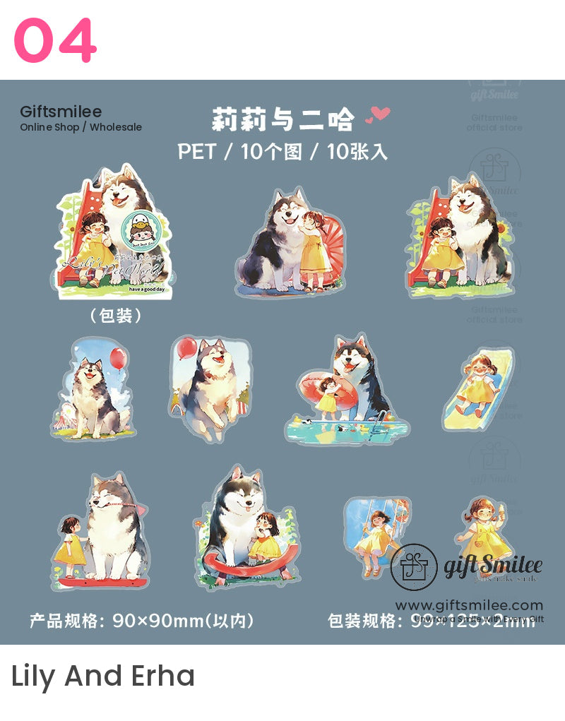 Adorable Acrylic Cats Dogs Sweet Moments Stickers | KS-SA-4052