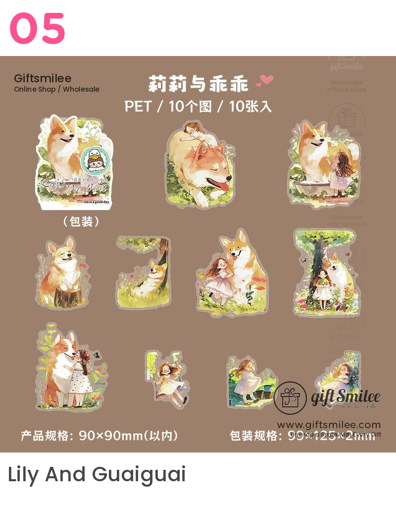 Adorable Acrylic Cats Dogs Sweet Moments Stickers | KS-SA-4052