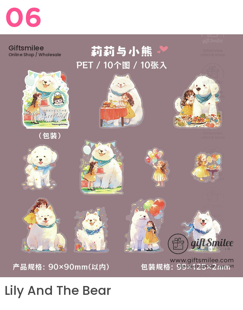 Charming Animal Cats Dogs And Scenes Sticker Packs | KS-SA-4056