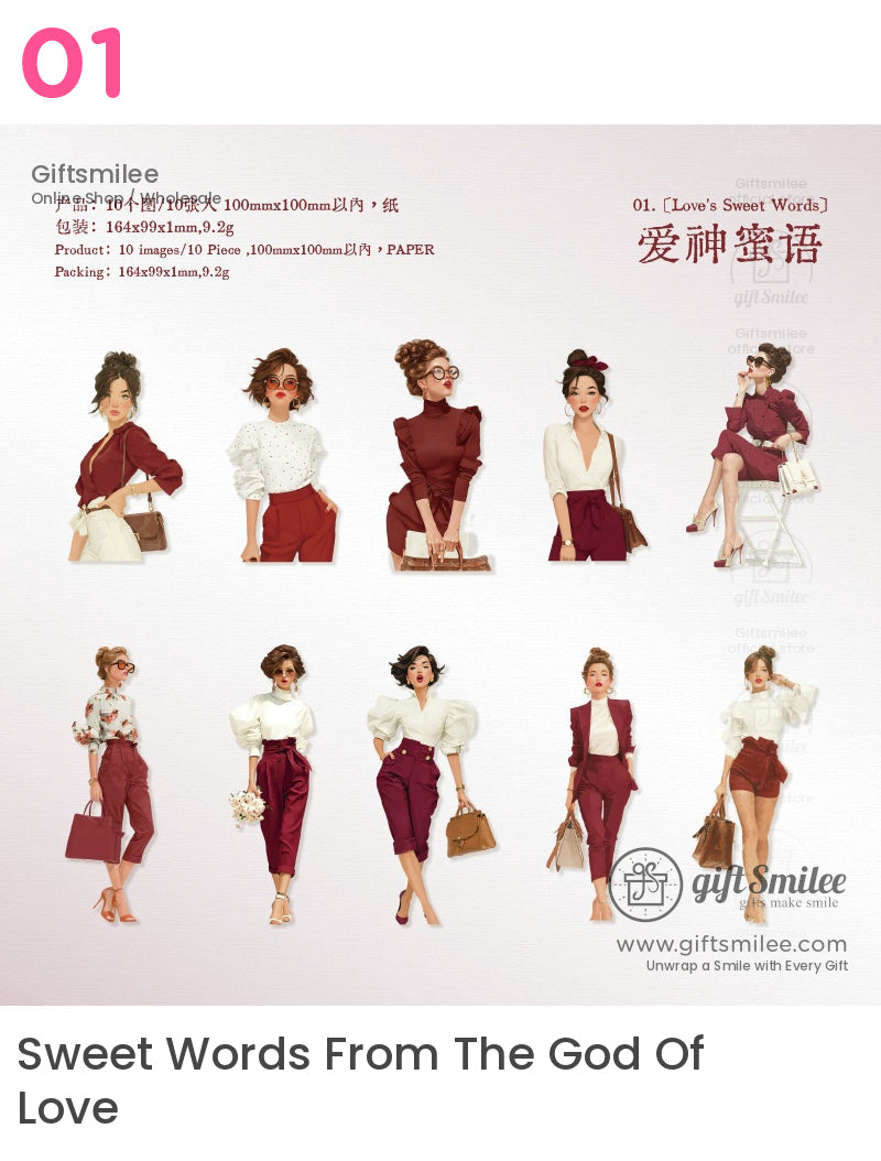 Retro Chic Fashion Illustration Stickers | KS-SA-4057