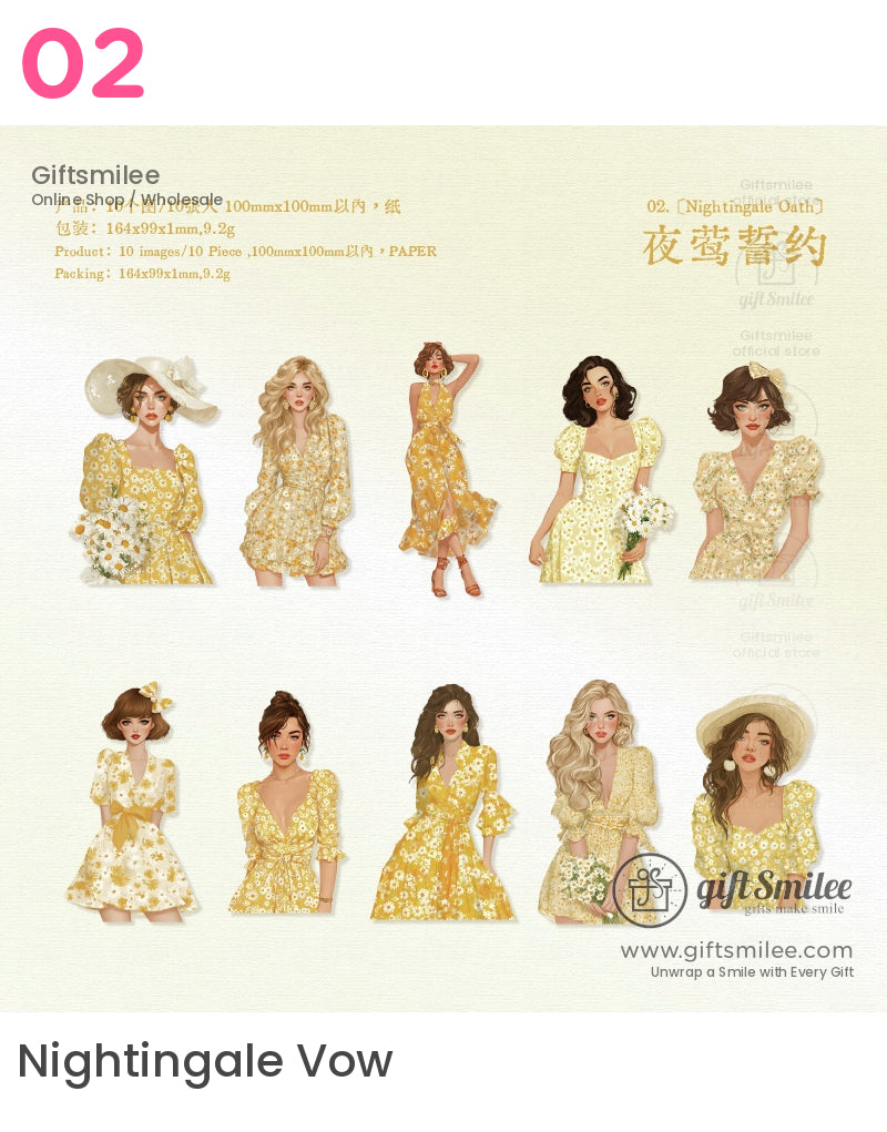 Retro Chic Fashion Illustration Stickers | KS-SA-4057