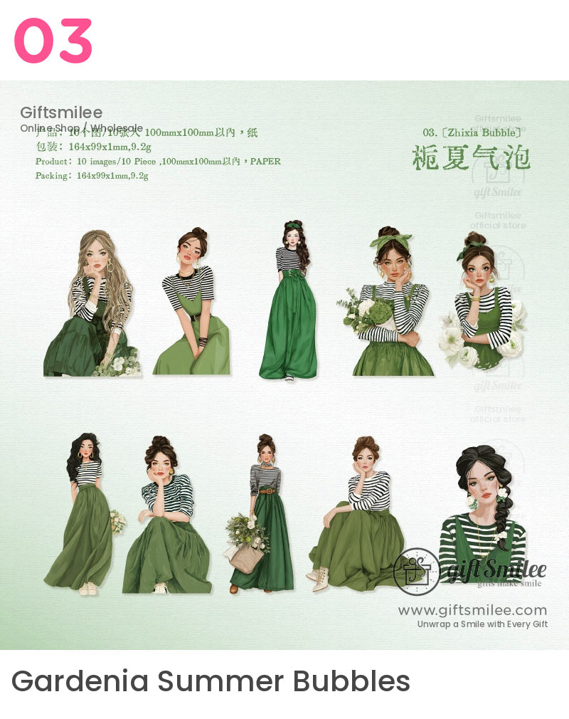 Retro Chic Fashion Illustration Stickers | KS-SA-4057