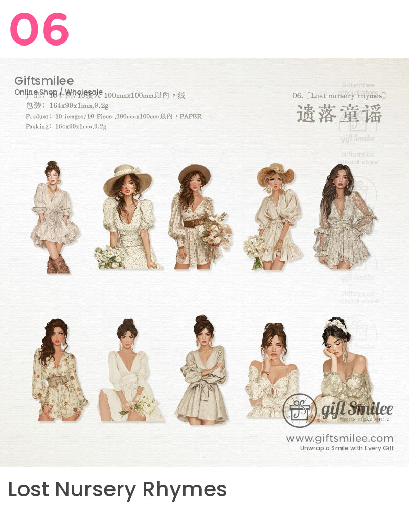 Retro Chic Fashion Illustration Stickers | KS-SA-4057