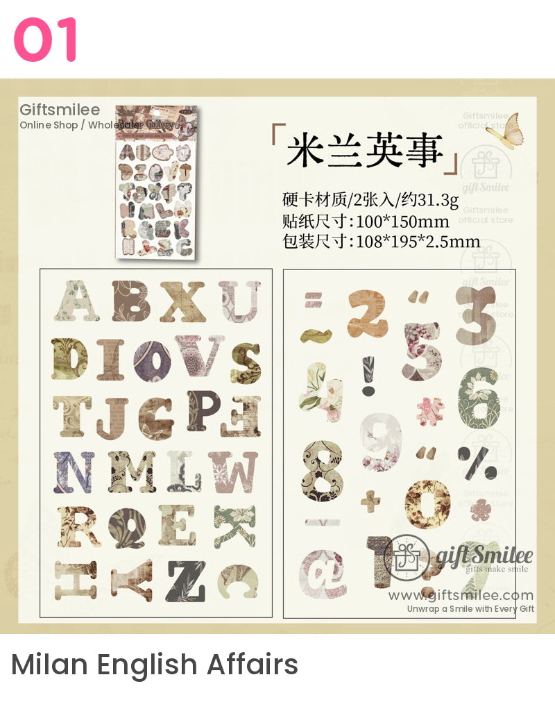 Retro Alphabet Stickers | KS-SA-4058