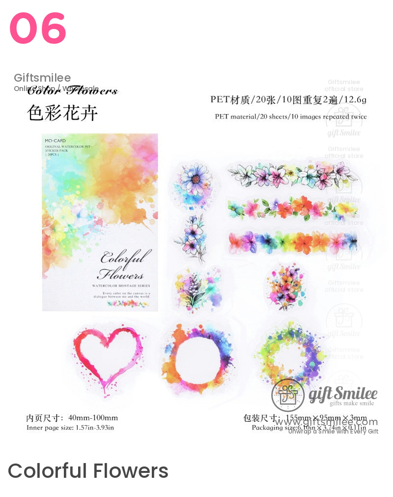 Watercolor Floral Sticker Packs | KS-SA-4060
