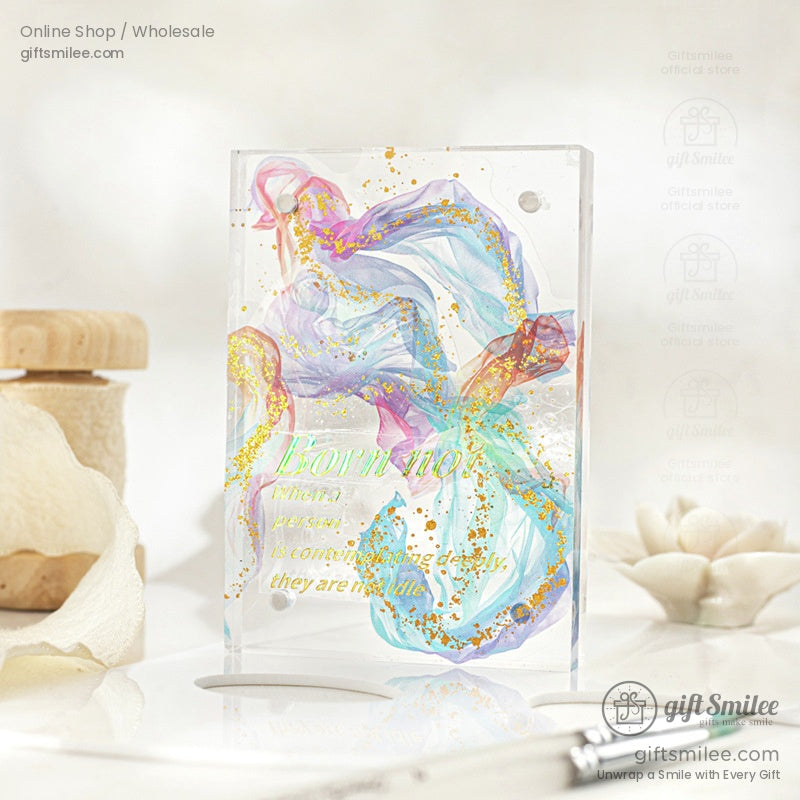 Transparent glittery washi sticker block with a motivational quote