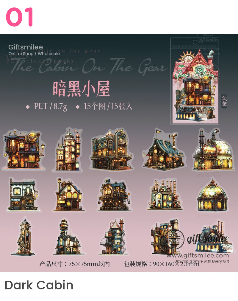 Steampunk Fantasy Town Miniature Sticker Packs | KS-SA-4070