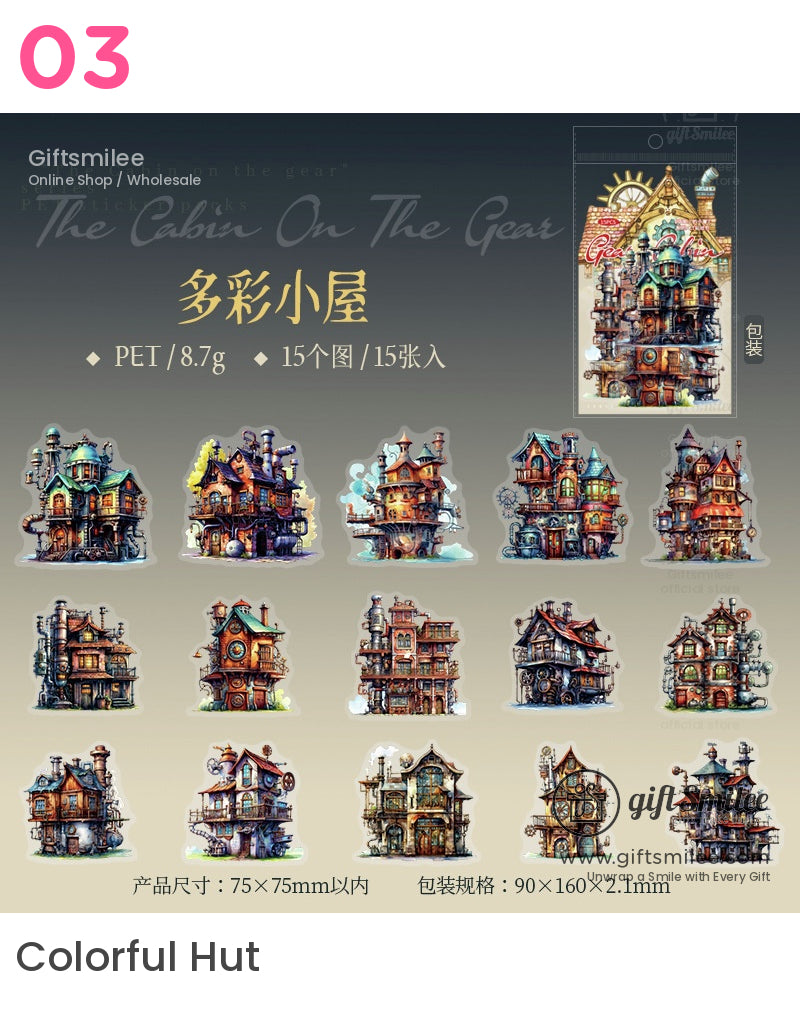 Steampunk Fantasy Town Miniature Sticker Packs | KS-SA-4070