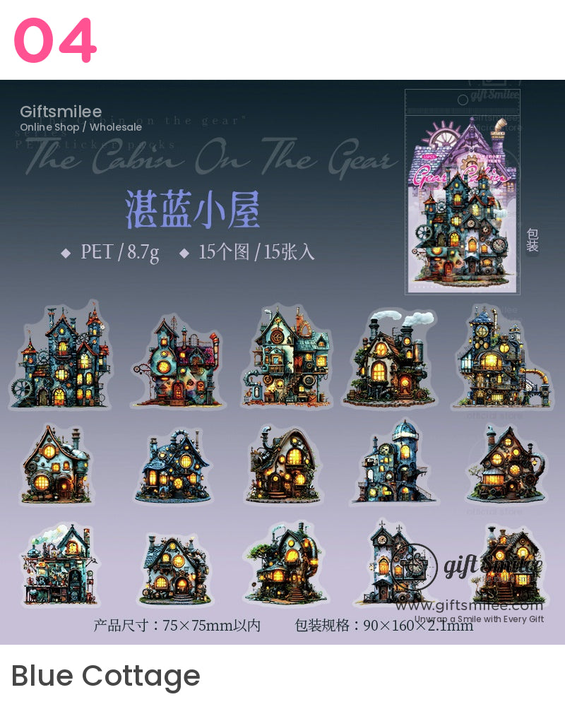Steampunk Fantasy Town Miniature Sticker Packs | KS-SA-4070