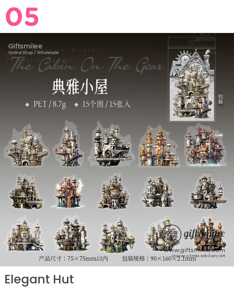 Steampunk Fantasy Town Miniature Sticker Packs | KS-SA-4070