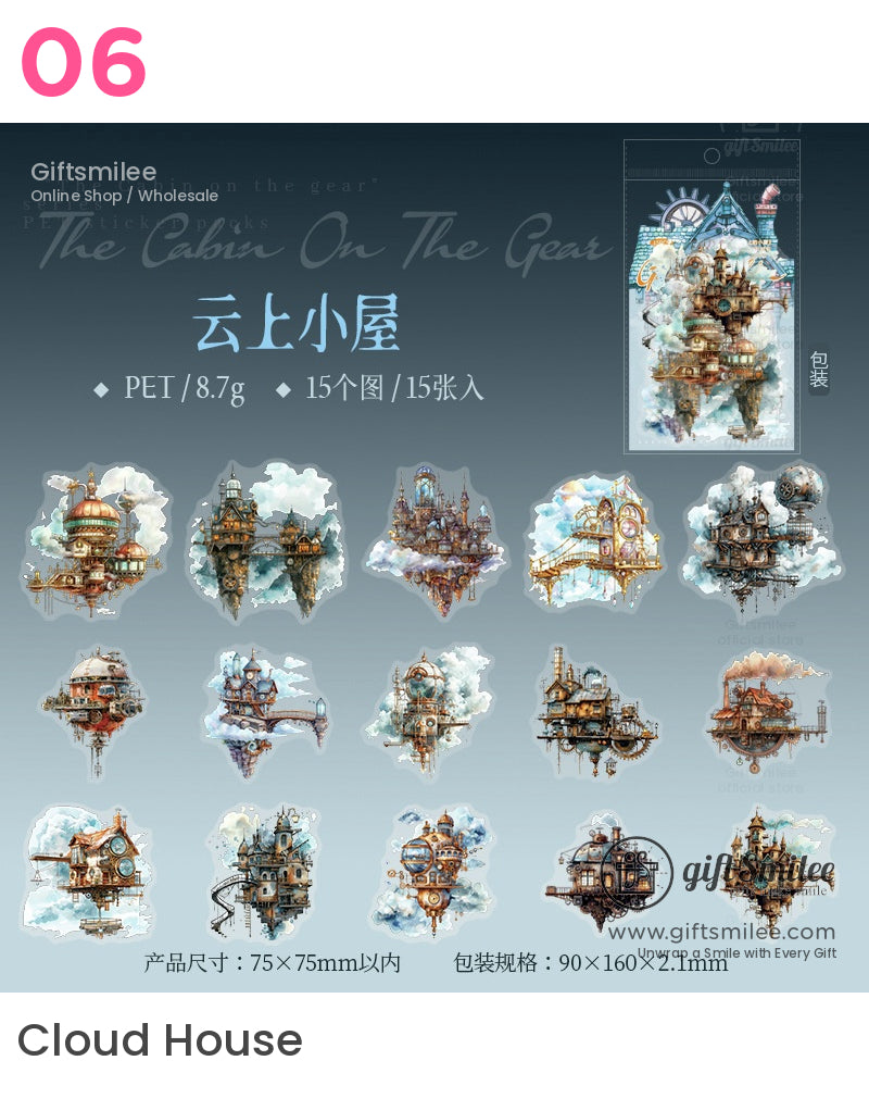 Steampunk Fantasy Town Miniature Sticker Packs | KS-SA-4070