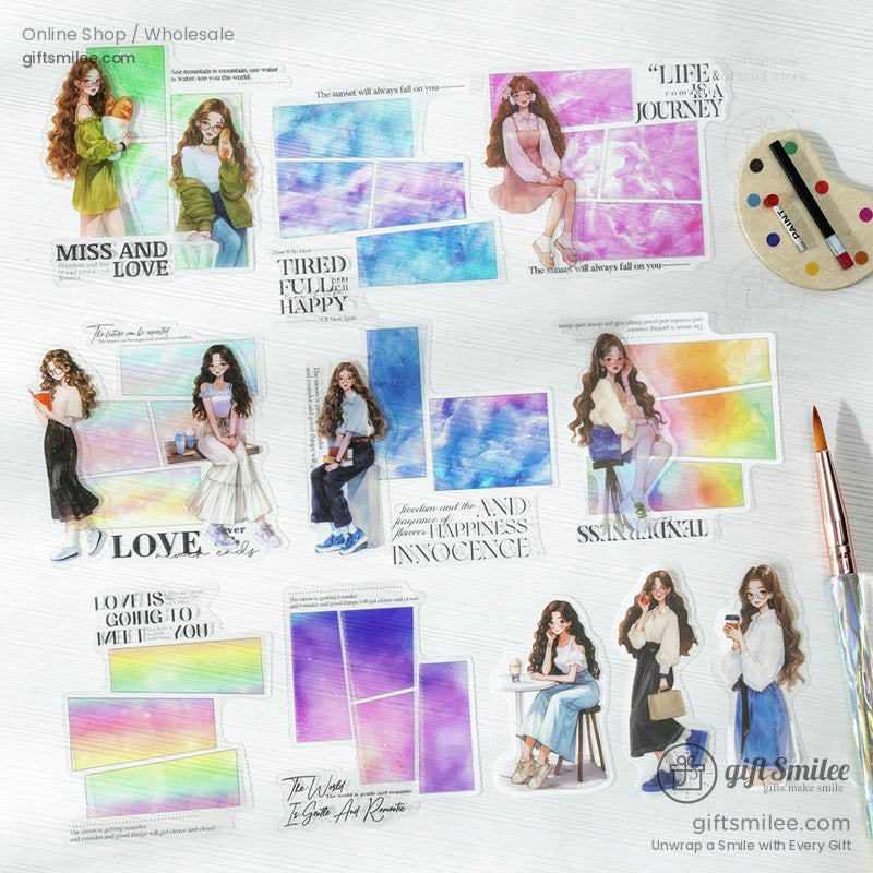 Assorted Annie’s Colorful Mood stickers displayed for scrapbooking and journaling purposes