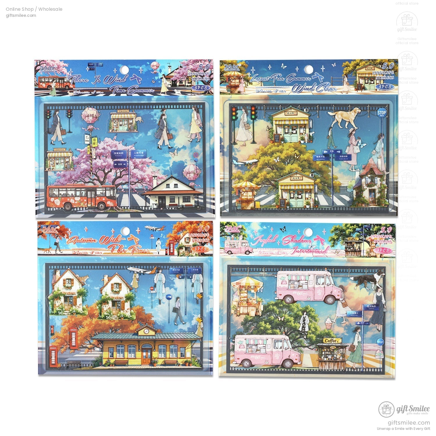Set of anime-inspired seasonal stickers perfect for journaling and creative DIY projects