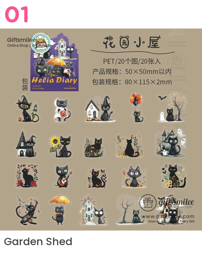 Halloween Black Cat Stickers | KS-SA-4080