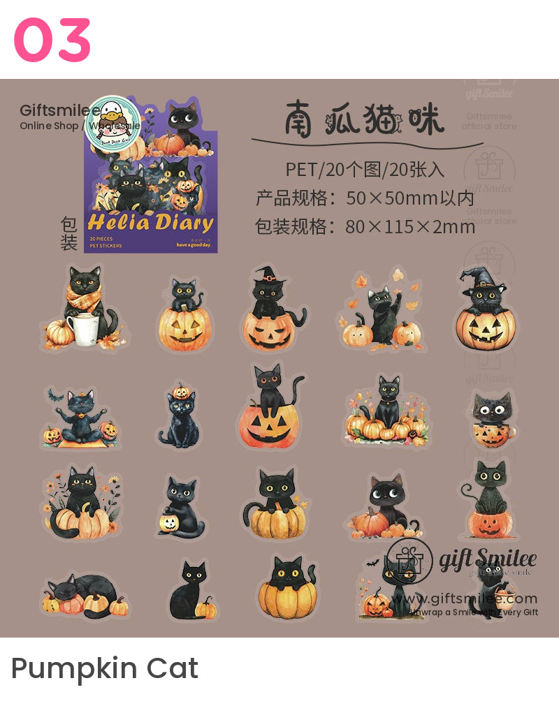 Halloween Black Cat Stickers | KS-SA-4080
