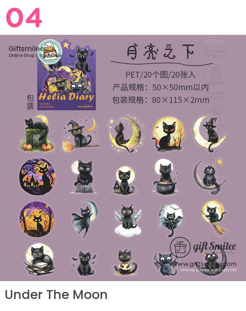 Halloween Black Cat Stickers | KS-SA-4080