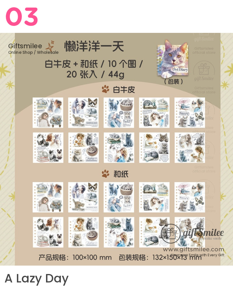 Spiral Cat Notebooks Pet Diary Sticker Book | KS-SA-4088