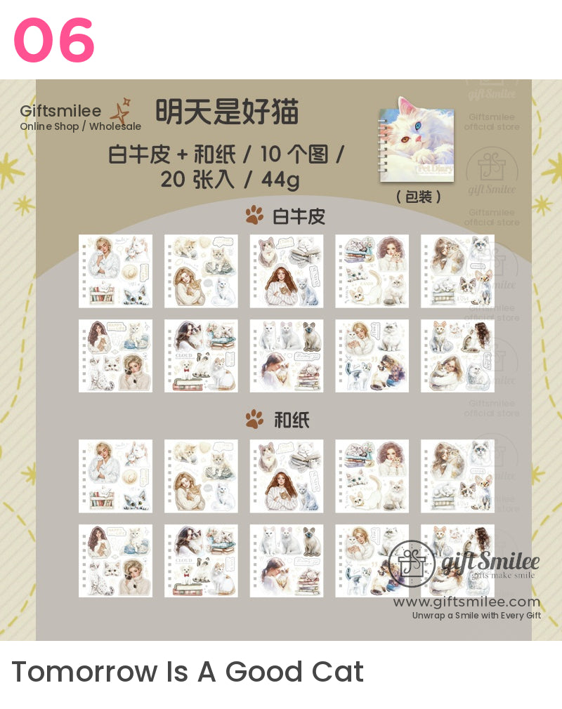Spiral Cat Notebooks Pet Diary Sticker Book | KS-SA-4088