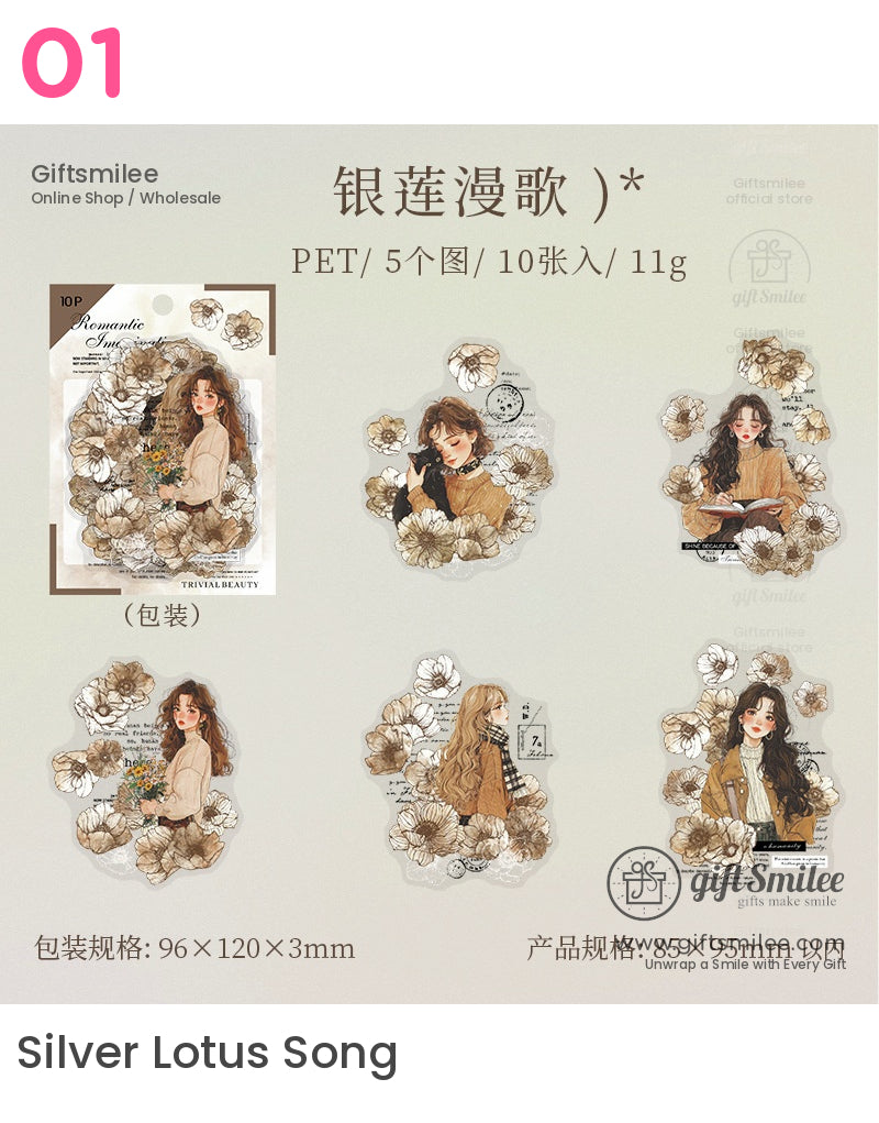 Fashion Girl Floral Stickers | KS-SA-4089