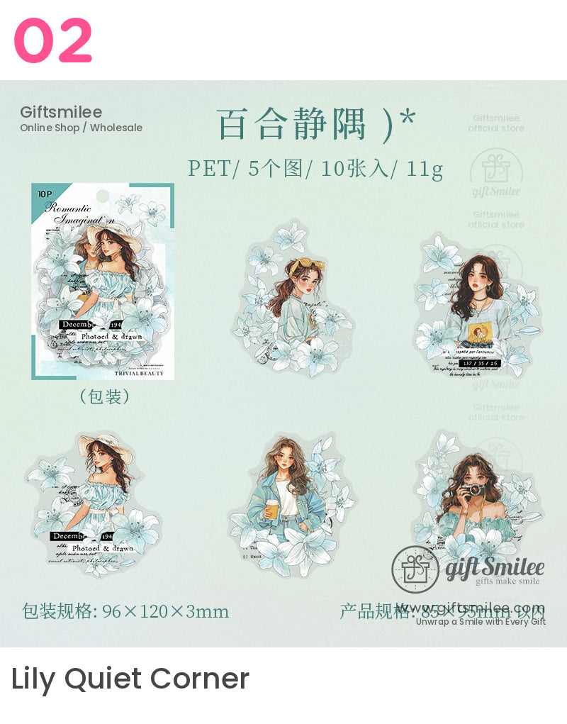 Fashion Girl Floral Stickers | KS-SA-4089